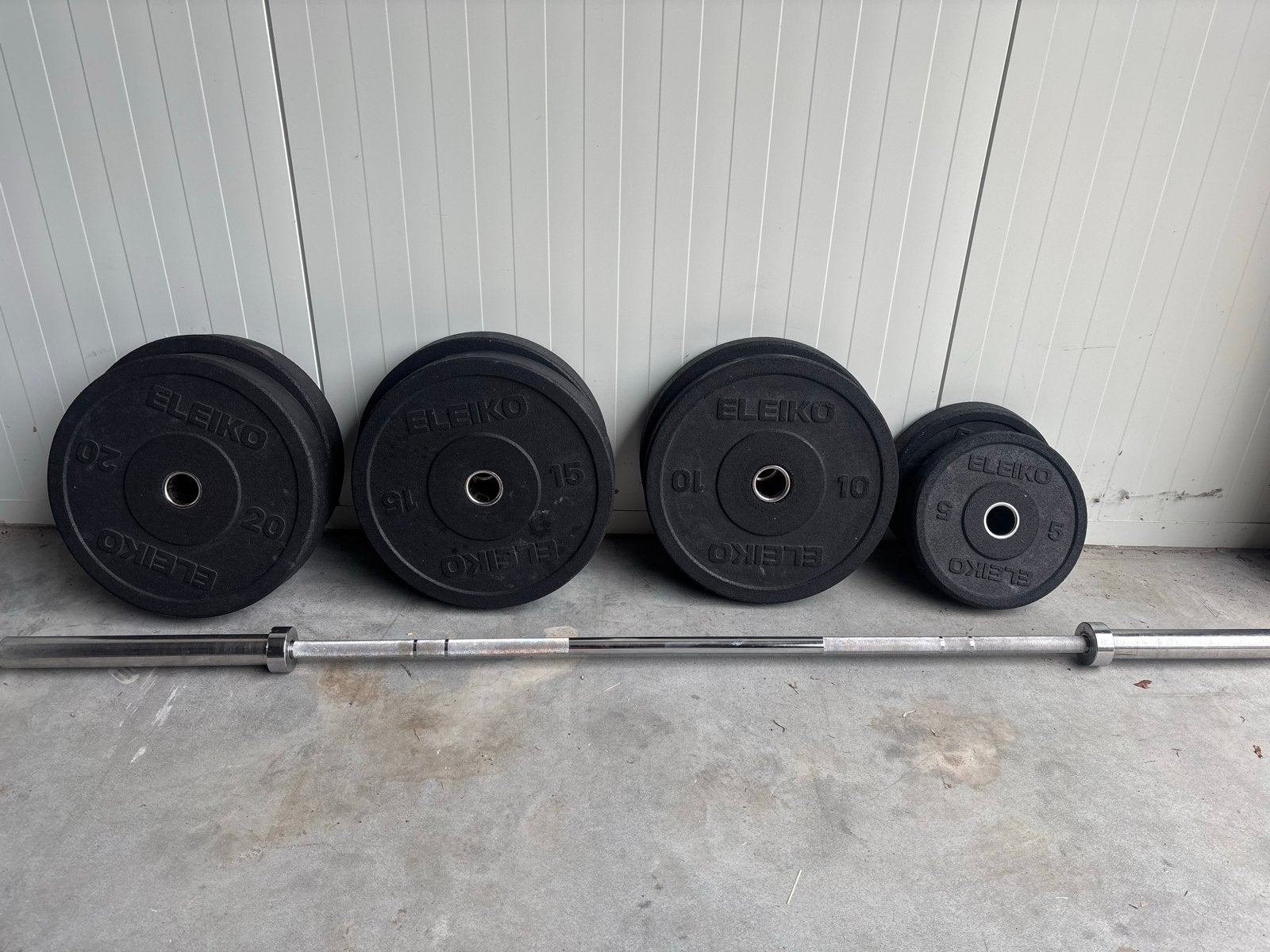 100 kg Eleiko XF Bumperset met halterstang