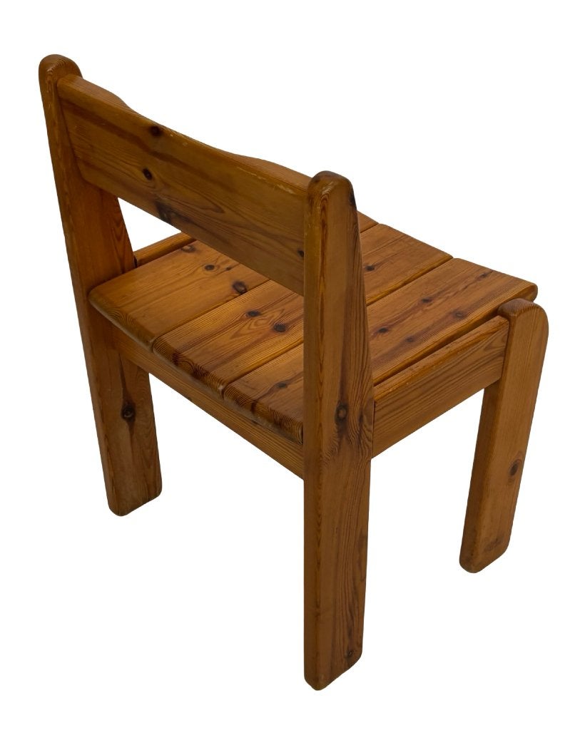 Vintage massief grenen stoel Ate van Apeldoorn, Ophalen, Gebruikt, Vintage stoel, Bruin