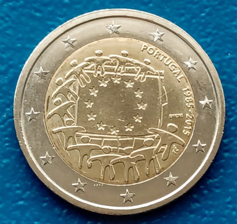 Portugal 2 Euro "Europese Vlag" - 2015 UNC, Postzegels en Munten, Munten | Europa | Euromunten, Verzenden, Portugal, 2 euro, Losse munt