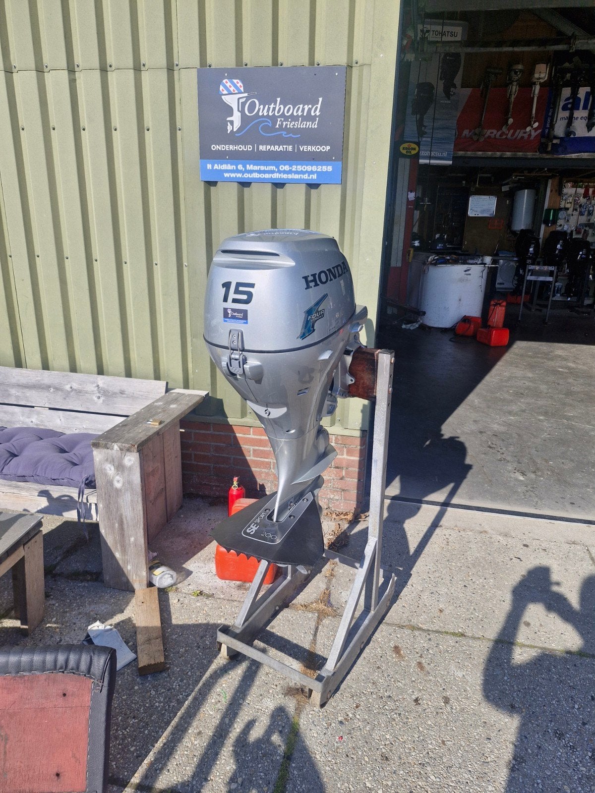 15 pk honda, Watersport en Boten, Buiten- en Binnenboordmotoren, Ophalen, Zo goed als nieuw, Benzine, 10 tot 30 pk