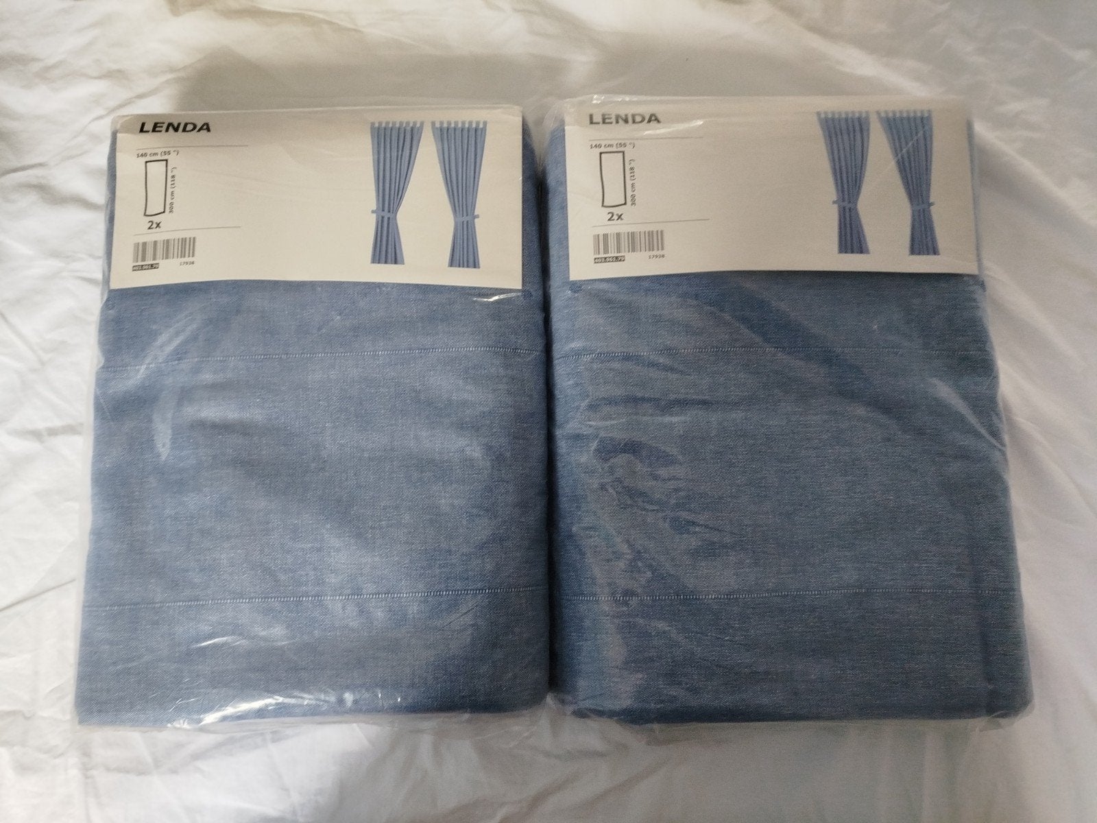 IKEA Lenda Gordijnen - Blauw (2x), Huis en Inrichting, Stoffering | Gordijnen en Lamellen, Nieuw, 200 cm of meer, 100 tot 150 cm