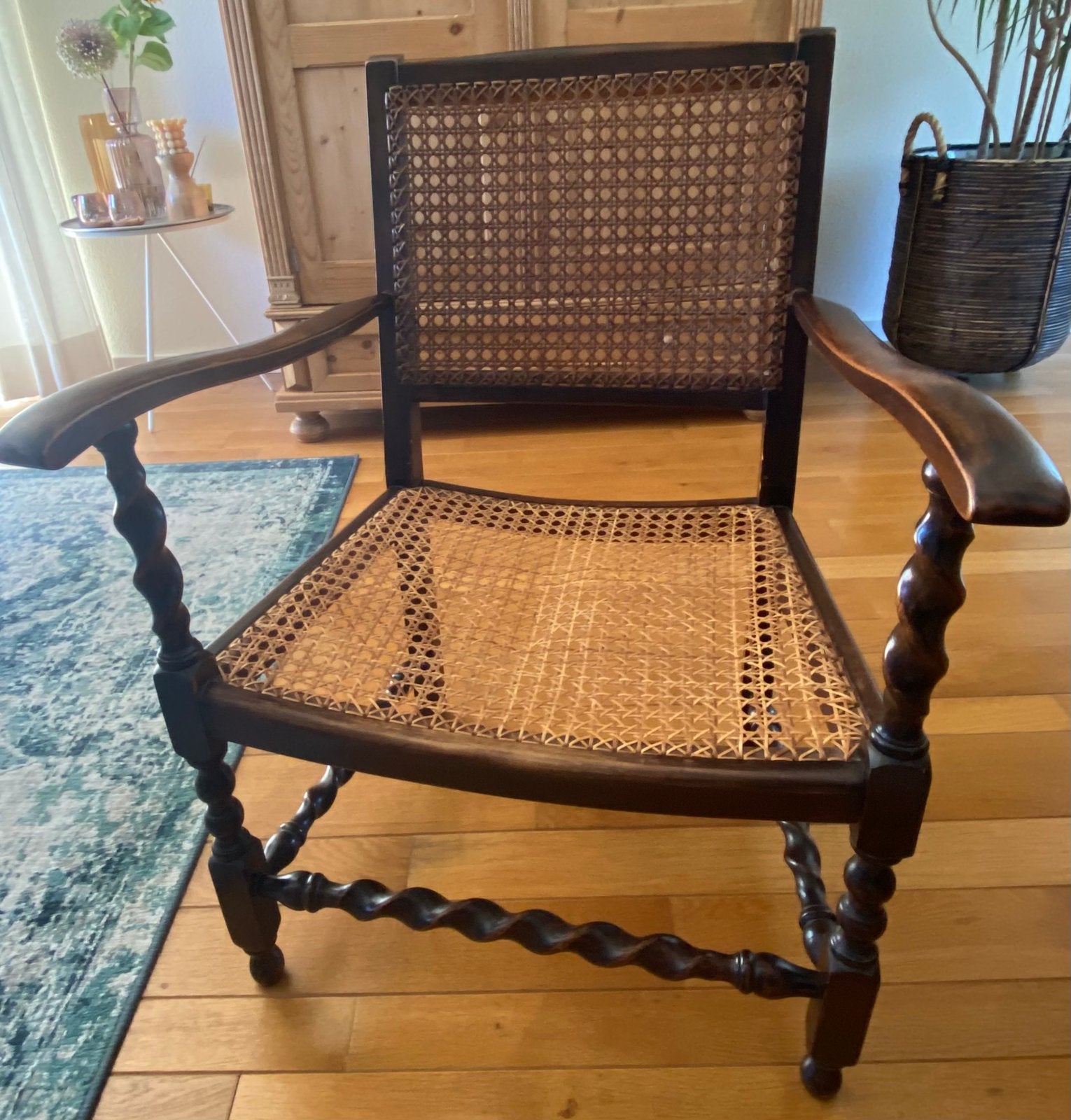 Antiek vintage eikenhout fauteuiltje, laag model, Ophalen