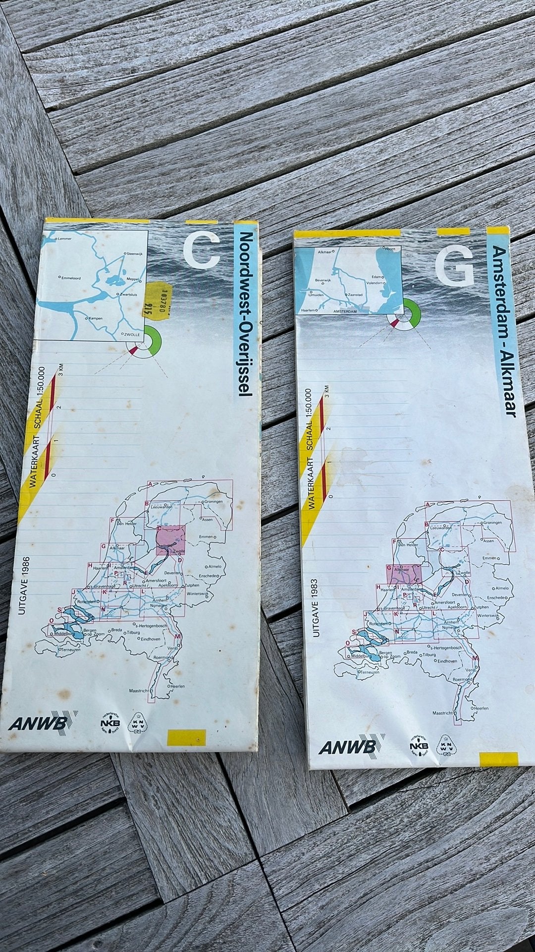 ANWB Vaarkaarten ansterdam - alkmaar/ noordwest -overijssel, Ophalen of Verzenden, Zo goed als nieuw, Motor en Techniek