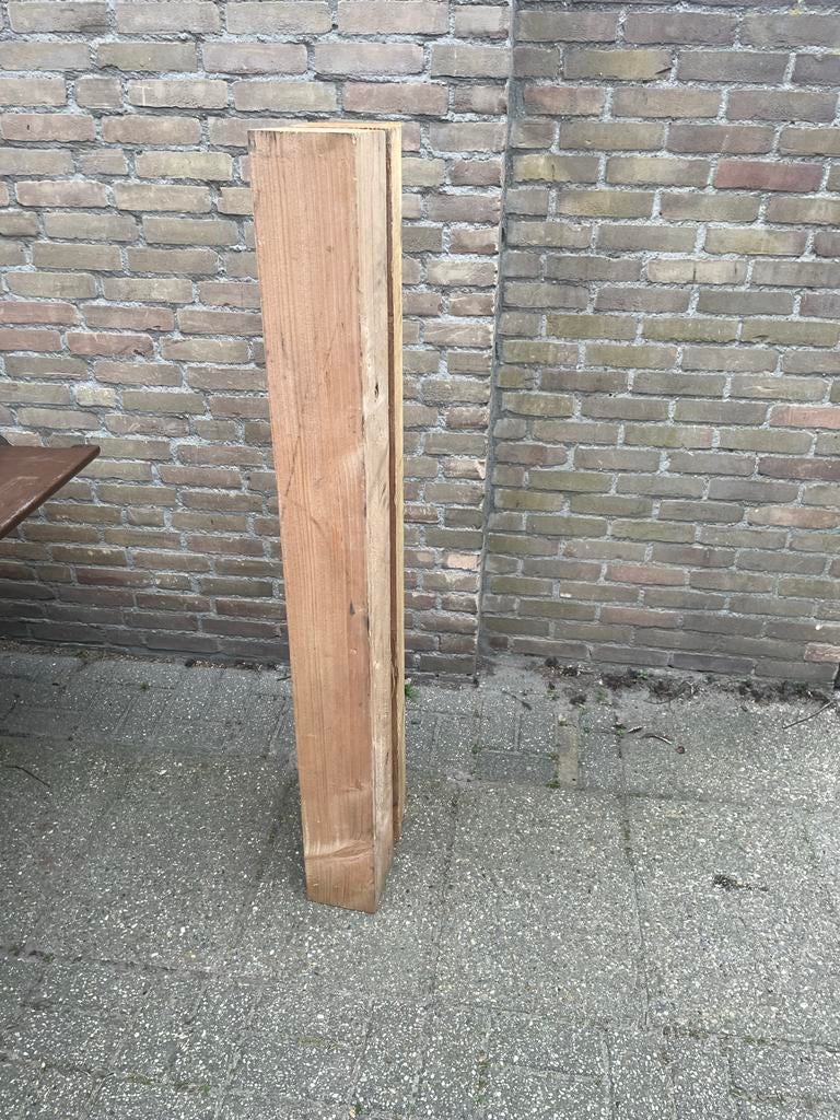 2 Douglas reststukken 14.5x14.5x143.5 cm, Doe-het-zelf en Verbouw, Hout en Planken, Ophalen, Nieuw, 50 mm of meer, Balk