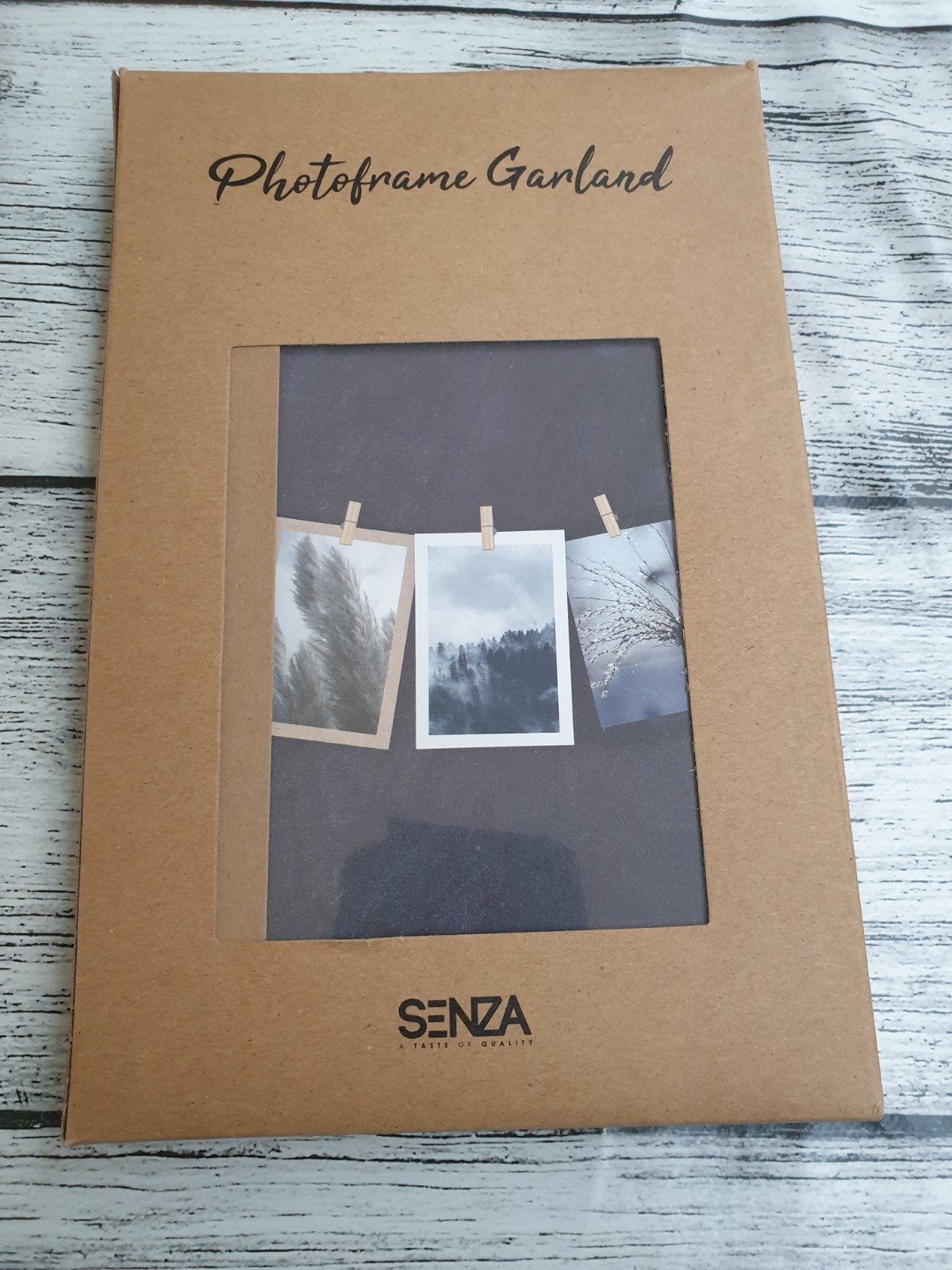 Senza - Fotoslinger met touw en clips, Huis en Inrichting, Woonaccessoires | Lijsten, Hangend, Nieuw, Meerkleurig, Hout