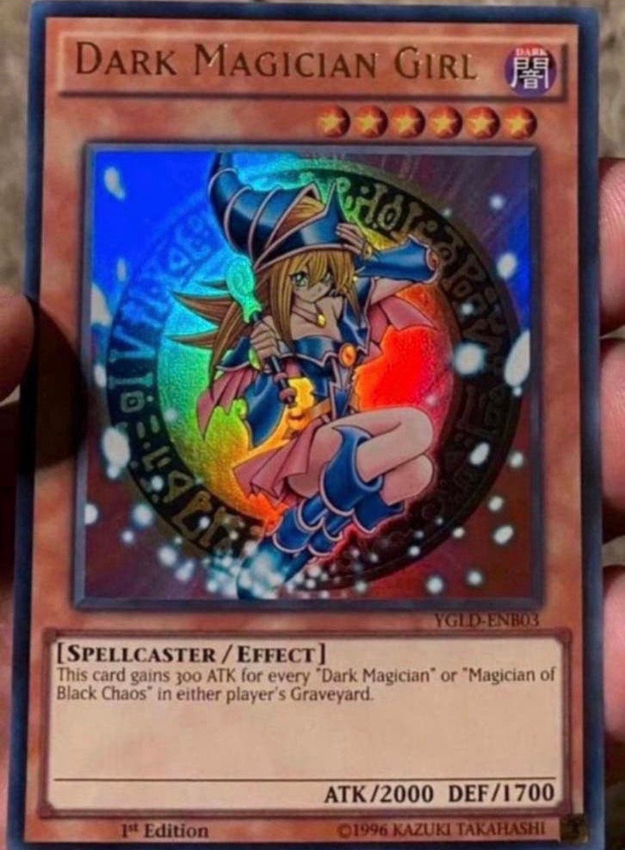 Yu-Gi-Oh! Dark Magician Girl YGLD 1st Edition !, Hobby en Vrije tijd, Verzamelkaartspellen | Yu-gi-Oh!, Ophalen of Verzenden, Zo goed als nieuw