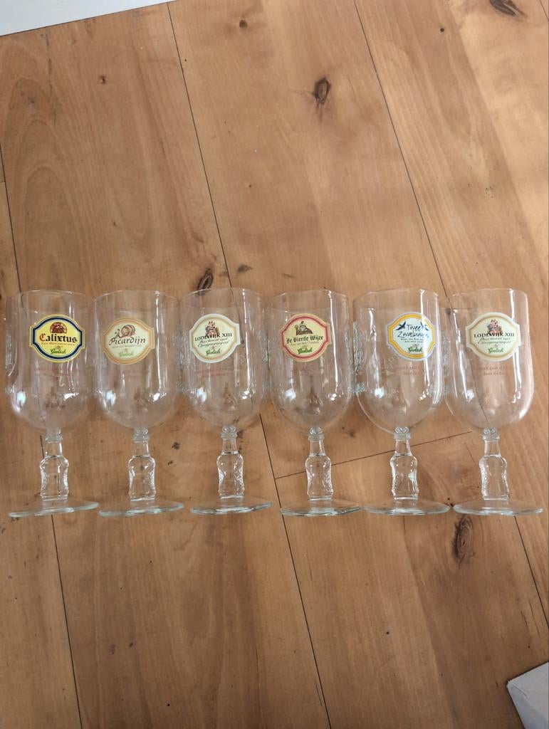 Mooie serie Grolsch bierglazen - 5 verschillende glazen, Ophalen of Verzenden, Gebruikt, Glas of Glazen, Grolsch
