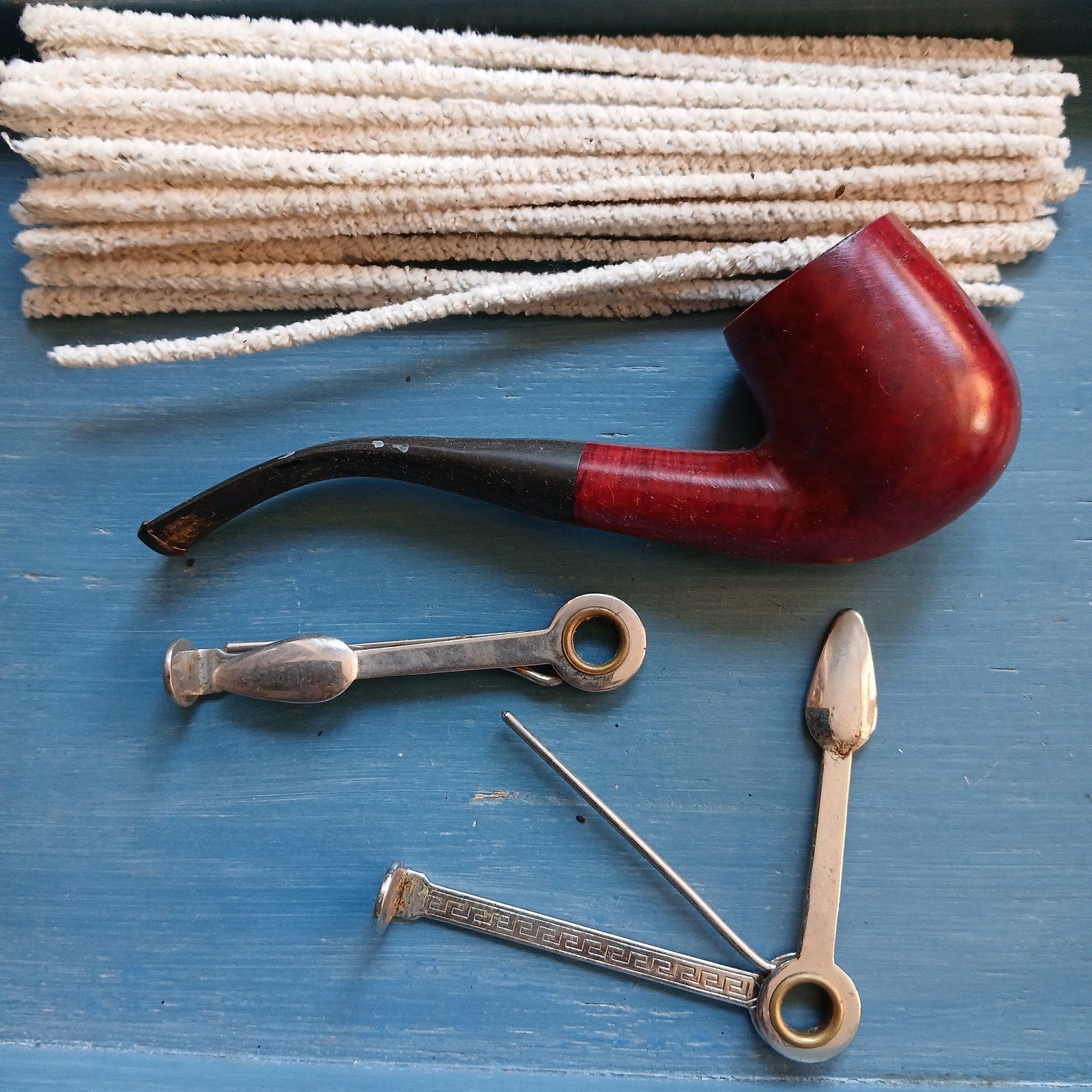 Pijp met accessoires: schoonmakers en gereedschap, Ophalen of Verzenden, Gebruikt, (Water)pijp