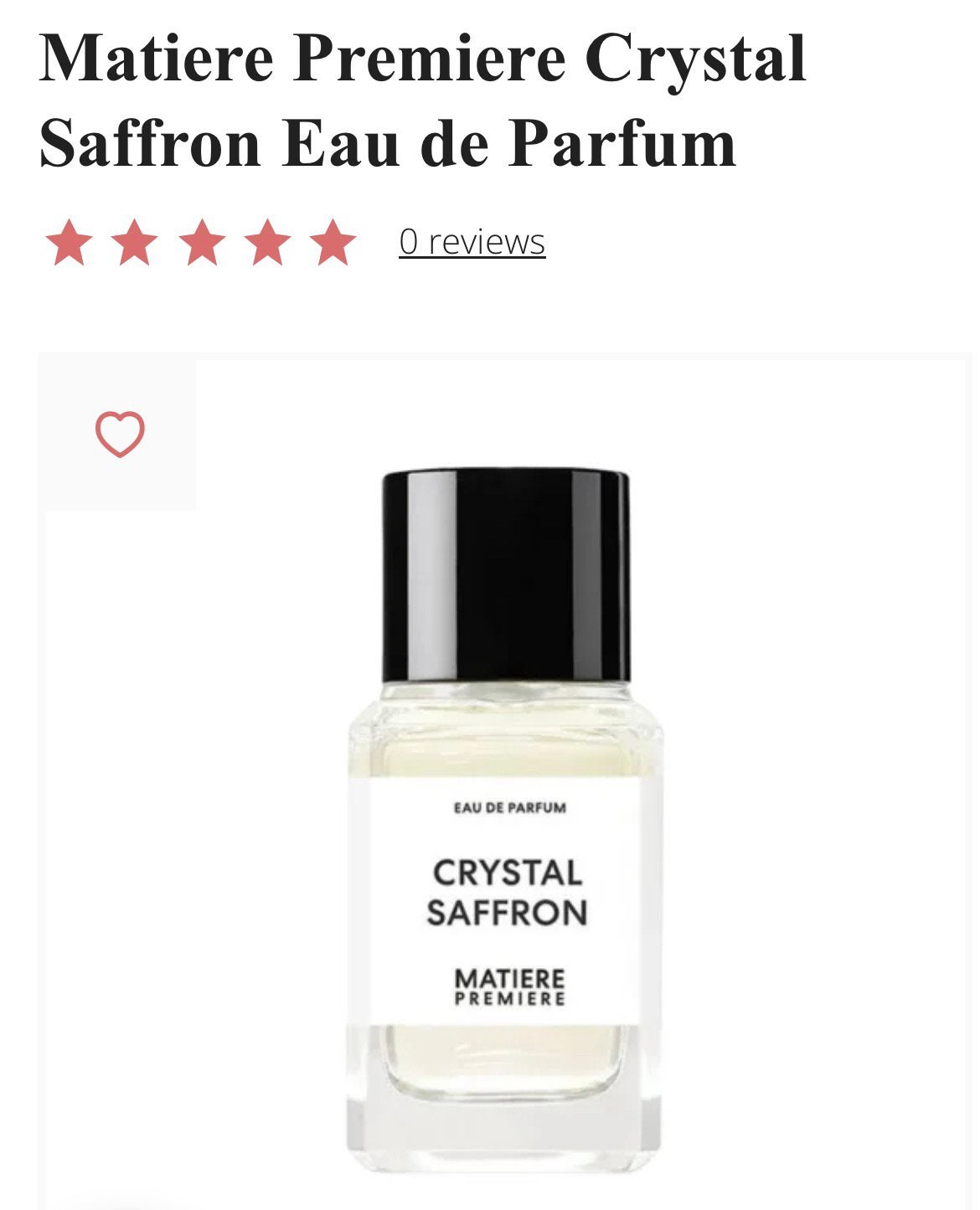 Matiere Premiere Crystal Saffron Eau de Parfum, Sieraden, Tassen en Uiterlijk, Uiterlijk | Parfum, Ophalen of Verzenden, Nieuw