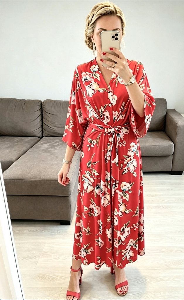 Lange jurk K-Design maat 3, K-design, Verzenden, Maat 46/48 (XL) of groter, Zo goed als nieuw