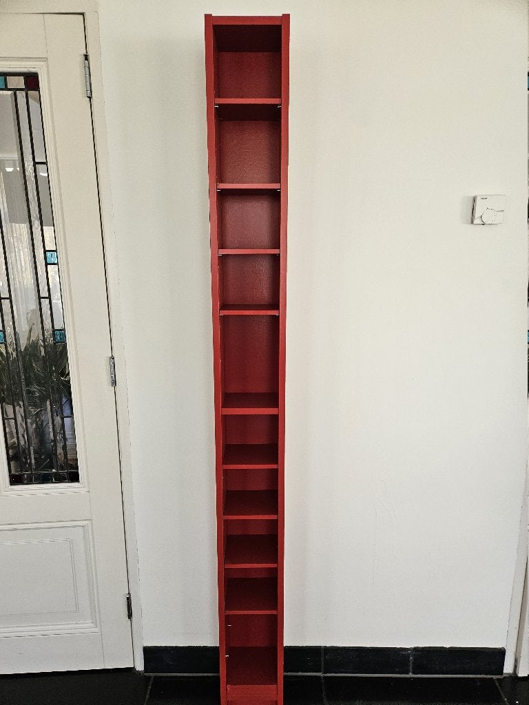 Hoge rode open CD kast 2 keer, perfecte staat, Huis en Inrichting, Ophalen, Zo goed als nieuw, Hout, Cd's