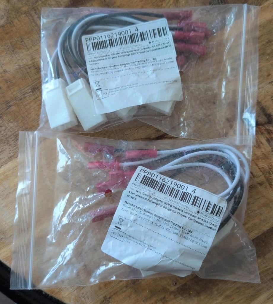 2x 4pcs Speaker Adapter Kabelboom Connector SP-6514 72-6514, Auto diversen, Autoradio's, Ophalen of Verzenden