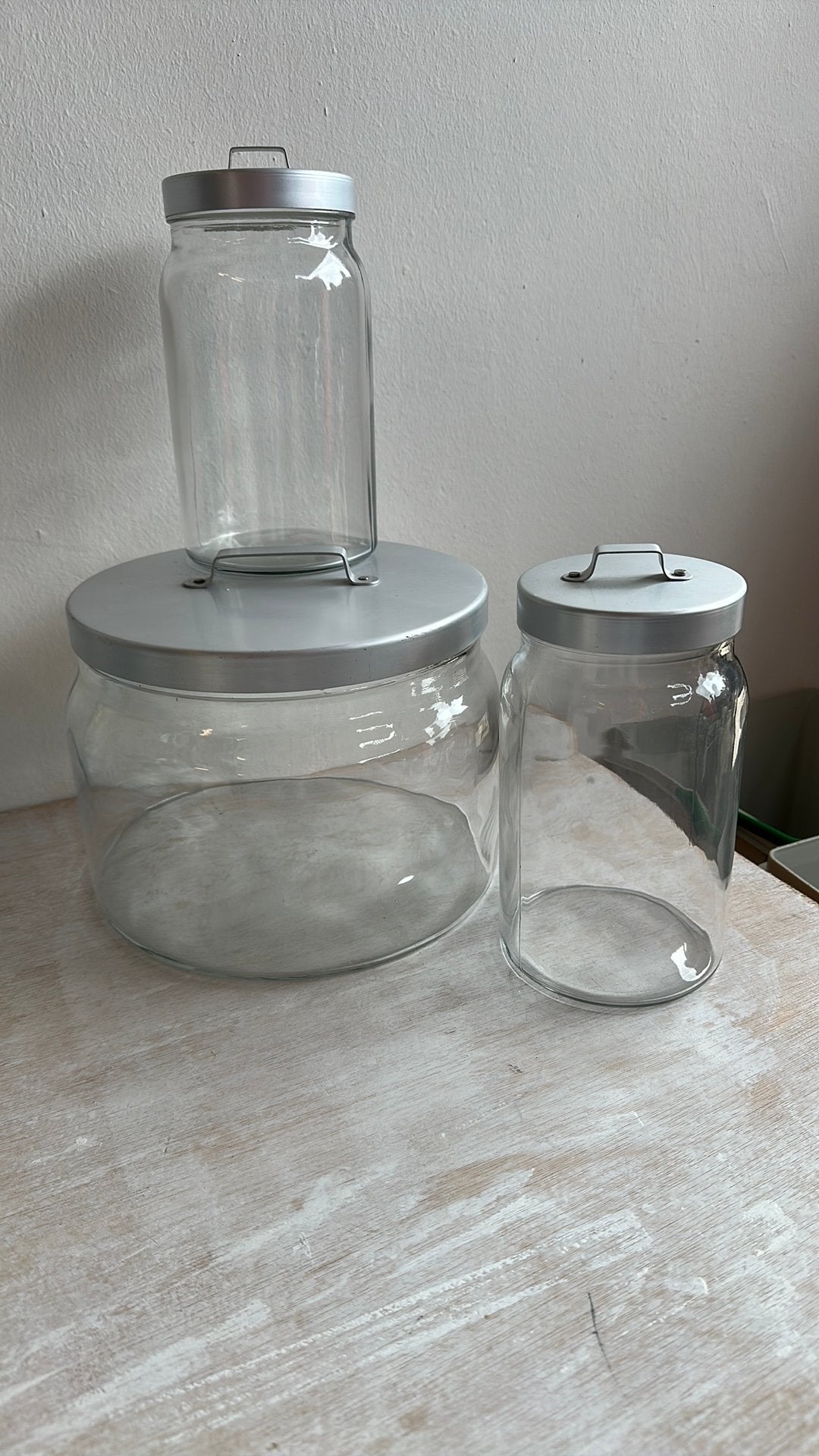 3 glazen voorraadpotten IKEA, Ophalen, Zo goed als nieuw, Glas, Pot, Bus of Blik