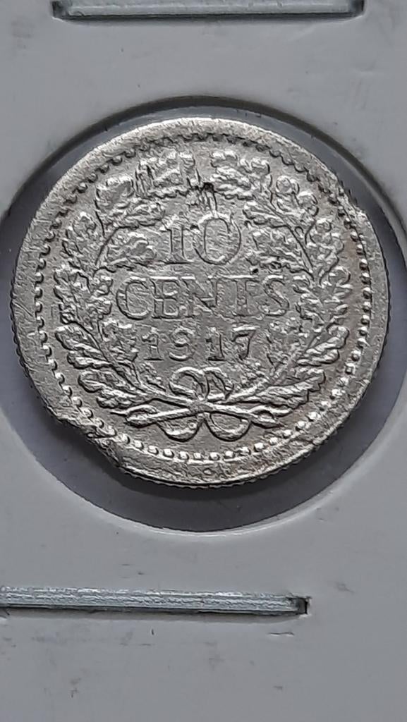 Nederland 10 cents 1917 (Zilver), Ophalen of Verzenden, Koningin Wilhelmina, 10 cent, Zilver