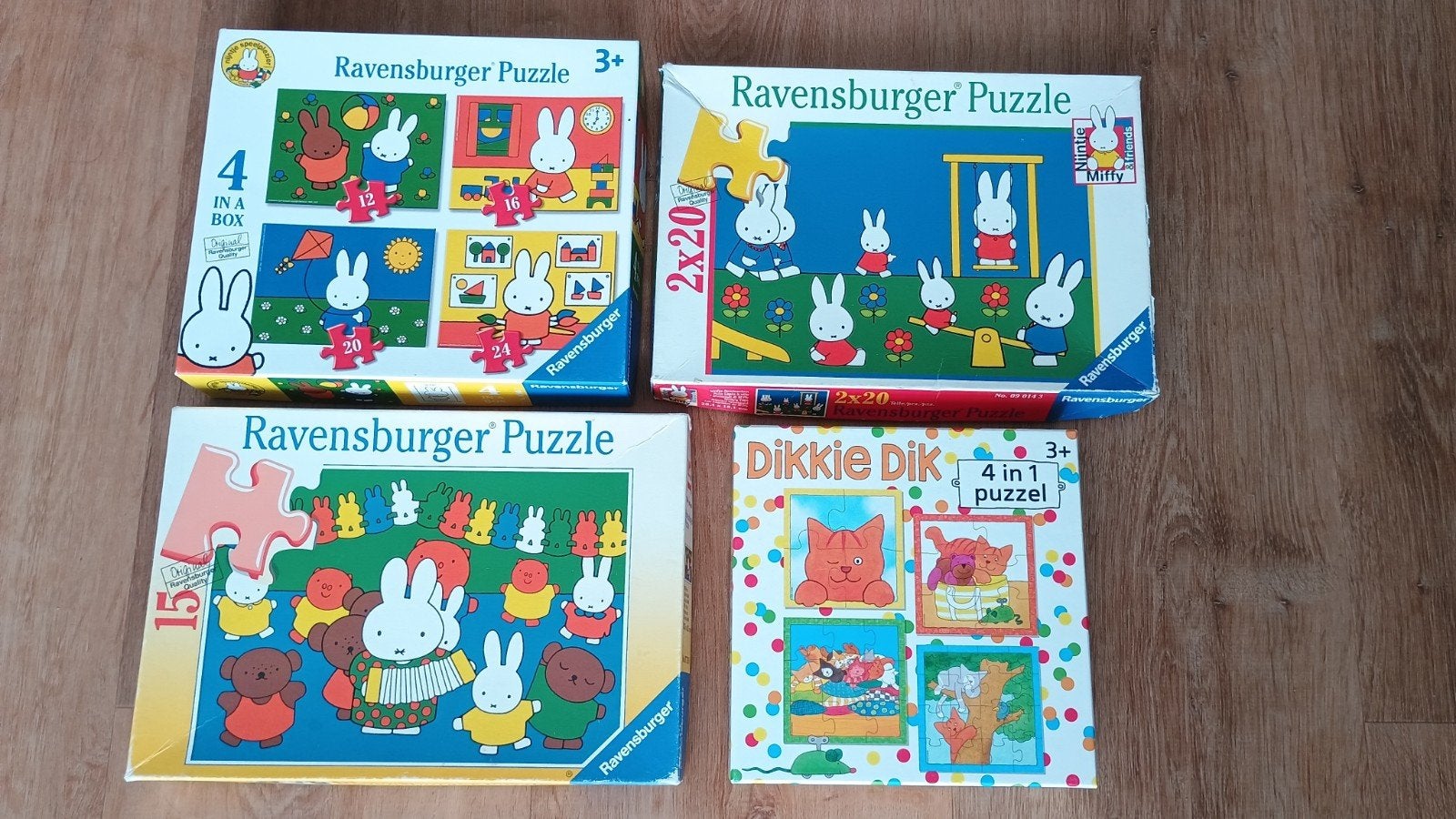 Set puzzels van Nijntje en Dikkie Dik (3+), Kinderen en Baby's, Speelgoed | Kinderpuzzels, Ophalen of Verzenden, 10 tot 50 stukjes