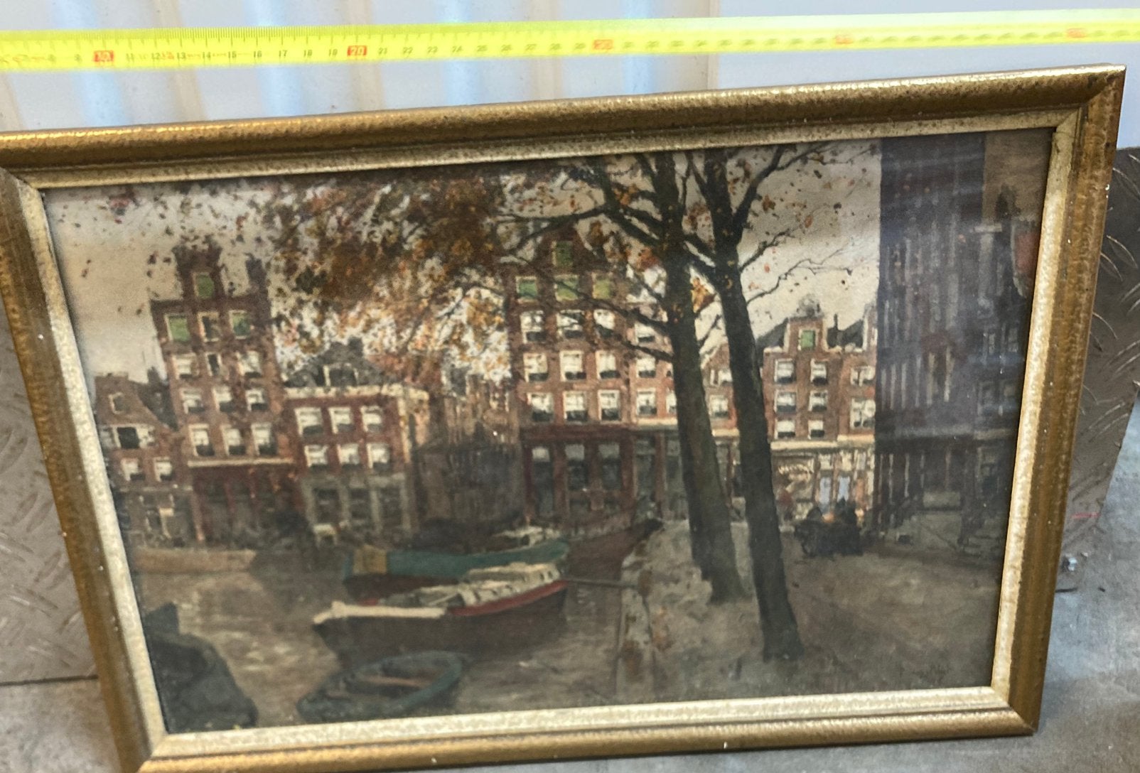 Amsterdamse Gracht-Olieverf Leendert vd Vlist, Antiek en Kunst, Ophalen, Nederlandse school, Olieverf, Stads- / dorpsgezicht