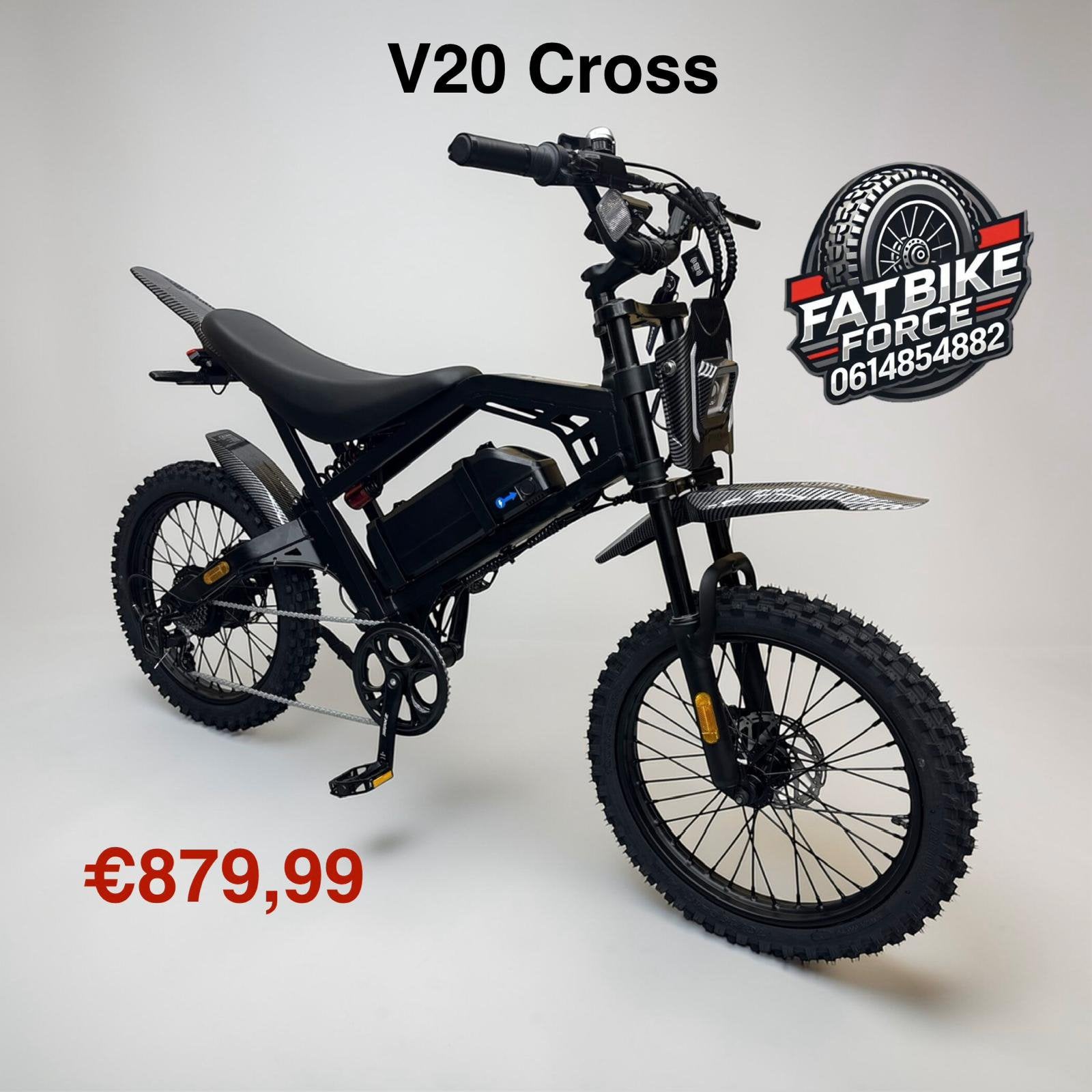 Fatbike V20 Cross Black | Nieuw | 100KM Actieradius, 59 cm of meer, Ophalen, Nieuw, Overige merken