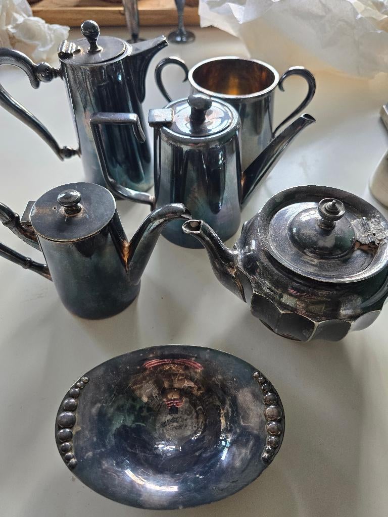 diverse verzilverde kannetjes, Antiek en Kunst, Antiek | Goud en Zilver, Ophalen, Zilver
