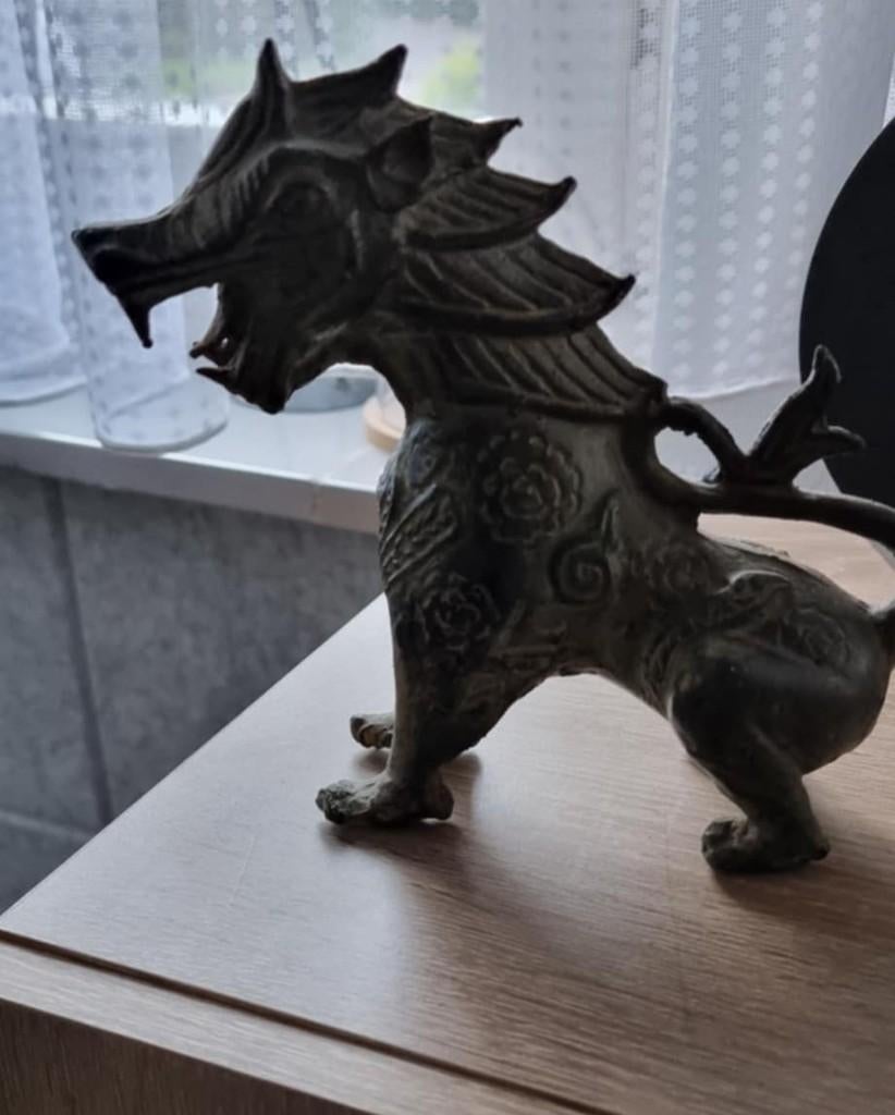 Bronze Chinthe, Lion of Burma, Ophalen of Verzenden, Brons