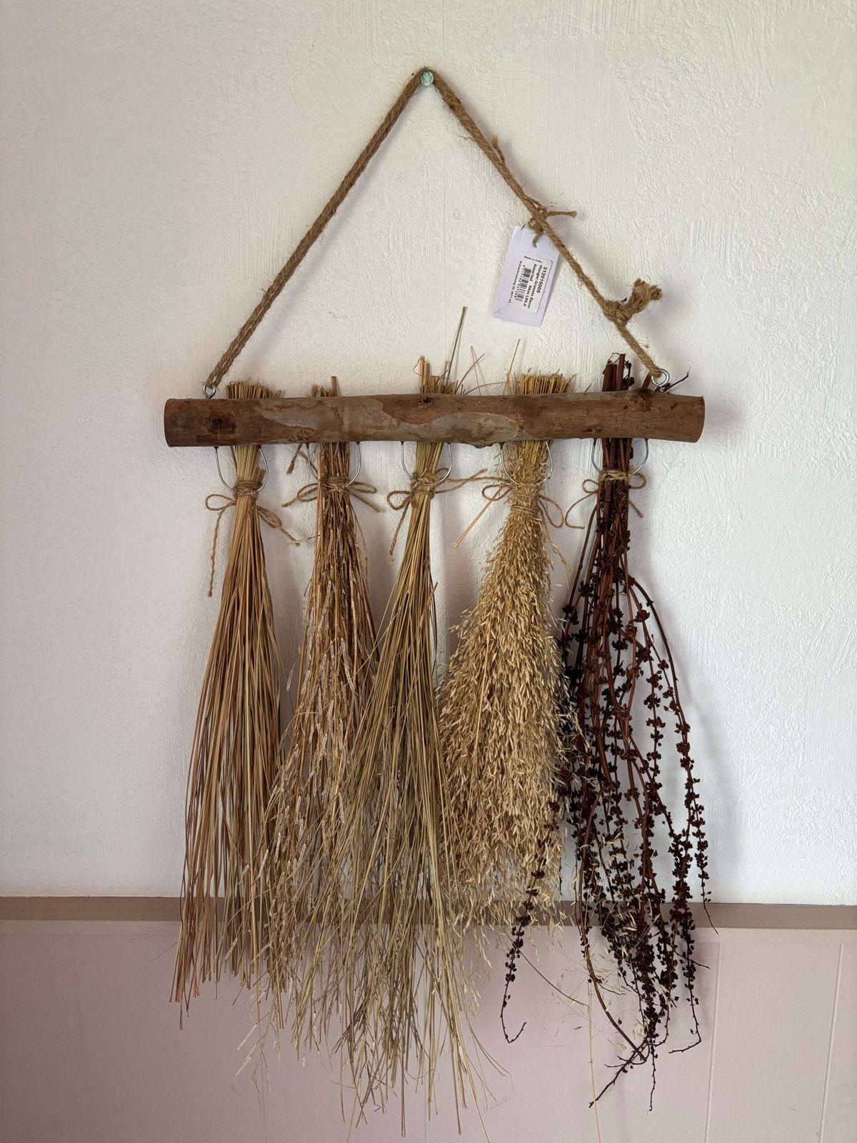 Partij gedroogd gras hangers, +- 80 stuks, Ophalen, Beige, Natuurlijk materiaal, Landelijk