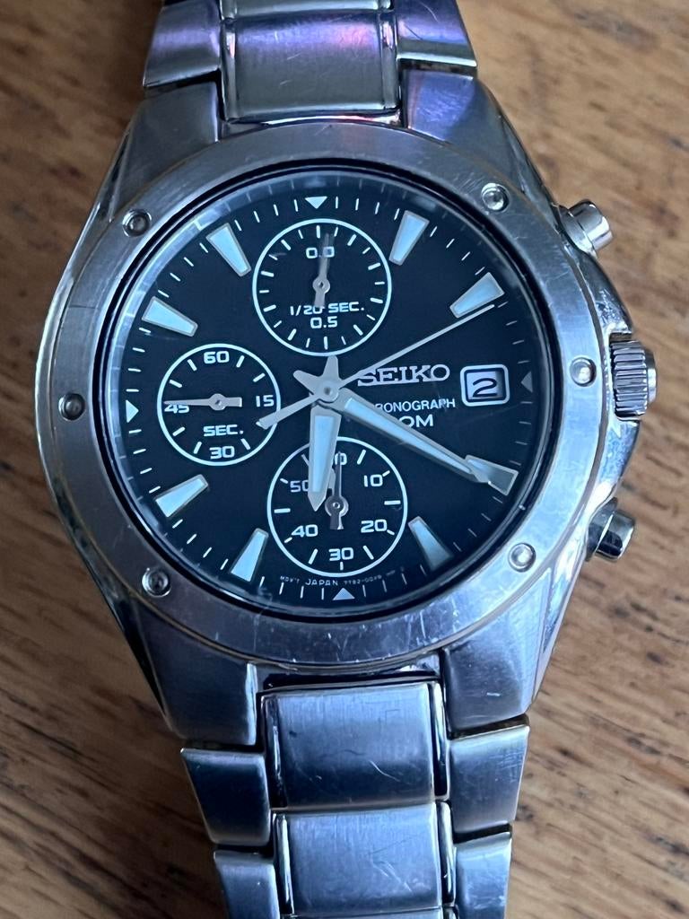 Seiko 7T92-0FXO, Sieraden, Tassen en Uiterlijk, Horloges | Heren, Staal, Polshorloge, Ophalen of Verzenden, Zo goed als nieuw