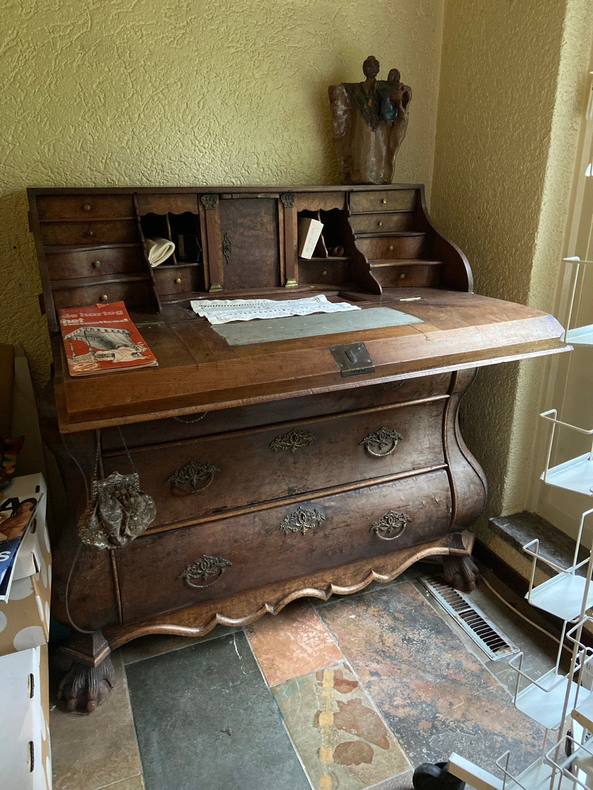 Antiek Biedermeier secretaire bureau, Ophalen of Verzenden