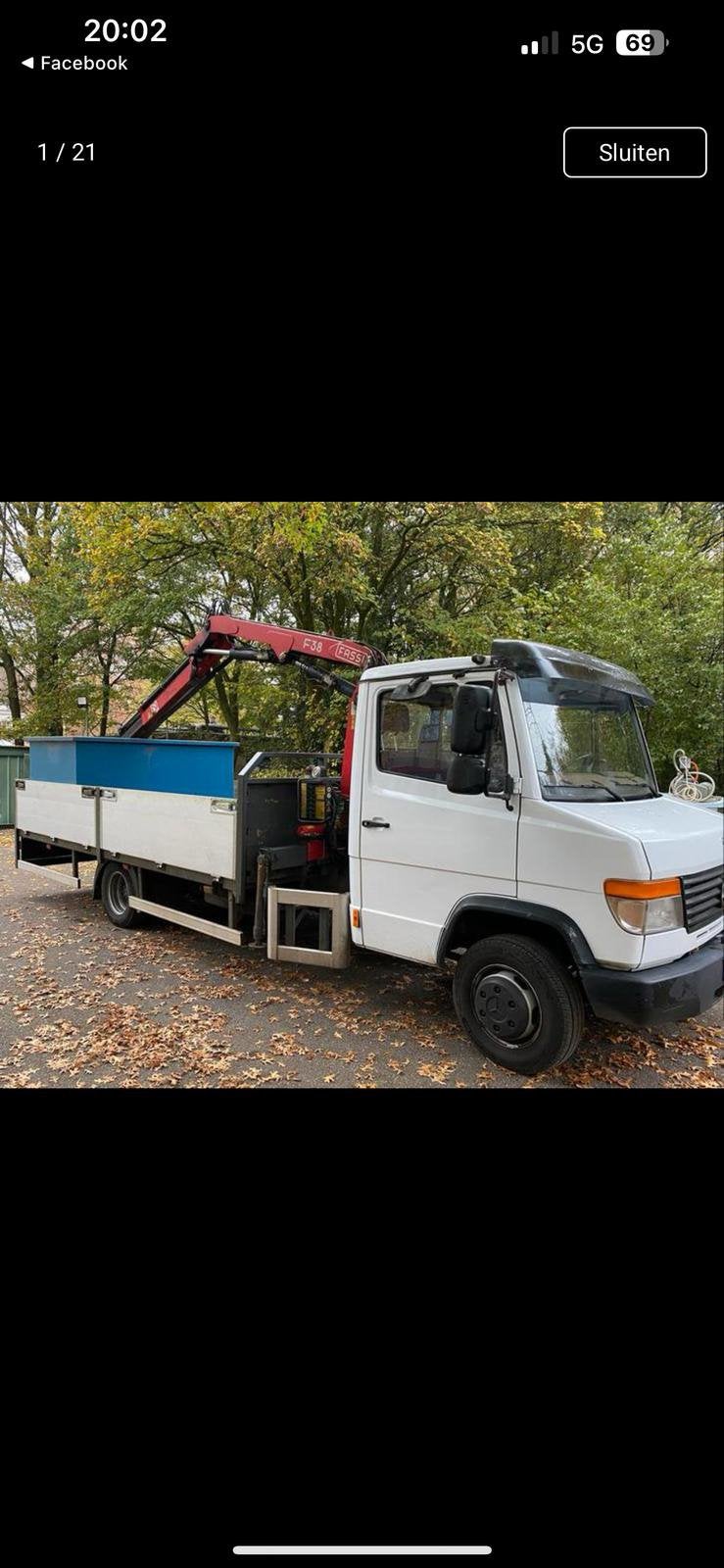Mercedes benz vario 614 pto openlaadbak te koop, Wit, Mercedes-Benz, Bedrijf, Handgeschakeld