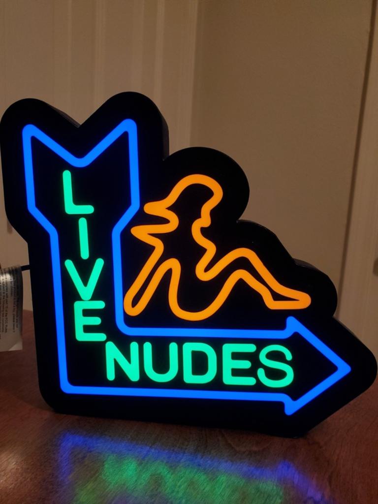LED Lichtbak "Live Nudes" - Sfeervolle Decoratie, Ophalen of Verzenden, Nieuw, Lichtbak of (neon) lamp