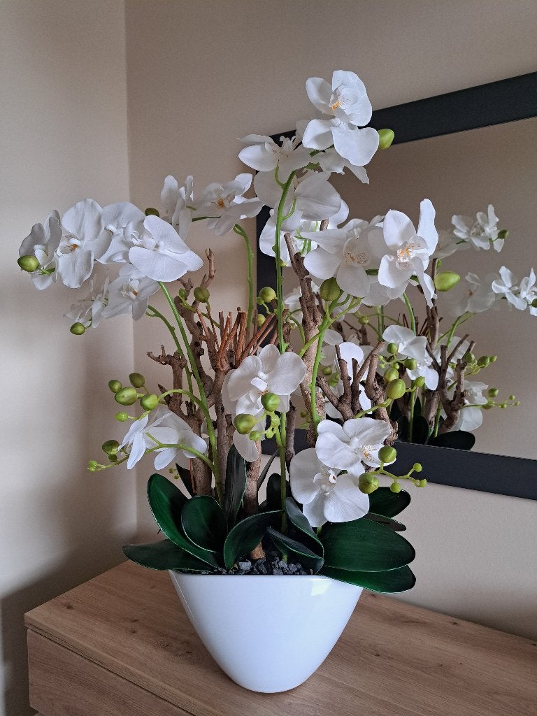 Orchideeën kunstplant met pot, Ophalen, Zo goed als nieuw, Kunstbloem