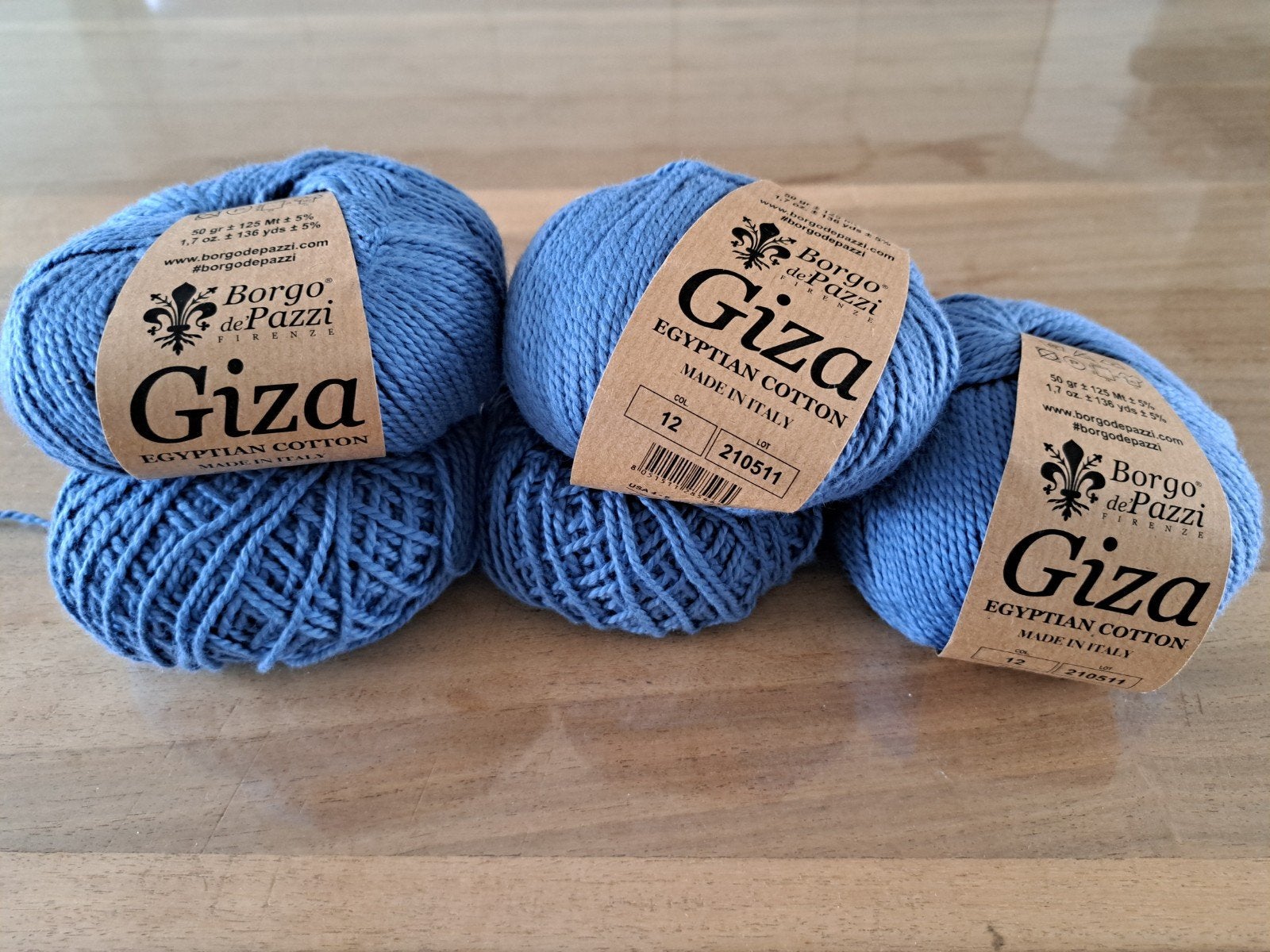 Borgo de Pazzi Giza - kleur 12 (blauw) - bol garen katoen, Hobby en Vrije tijd, Ophalen of Verzenden, Breien of Haken, Wol of Garen