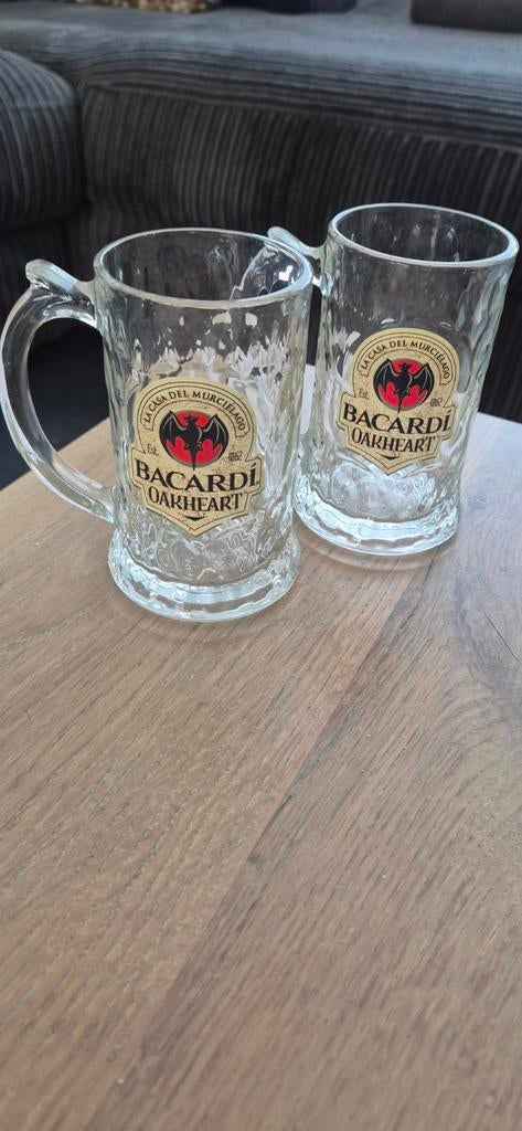 Bacardi Oakheart Glazen Mokken - Set van 2, Ophalen of Verzenden, Overige merken, Glas, Overige typen