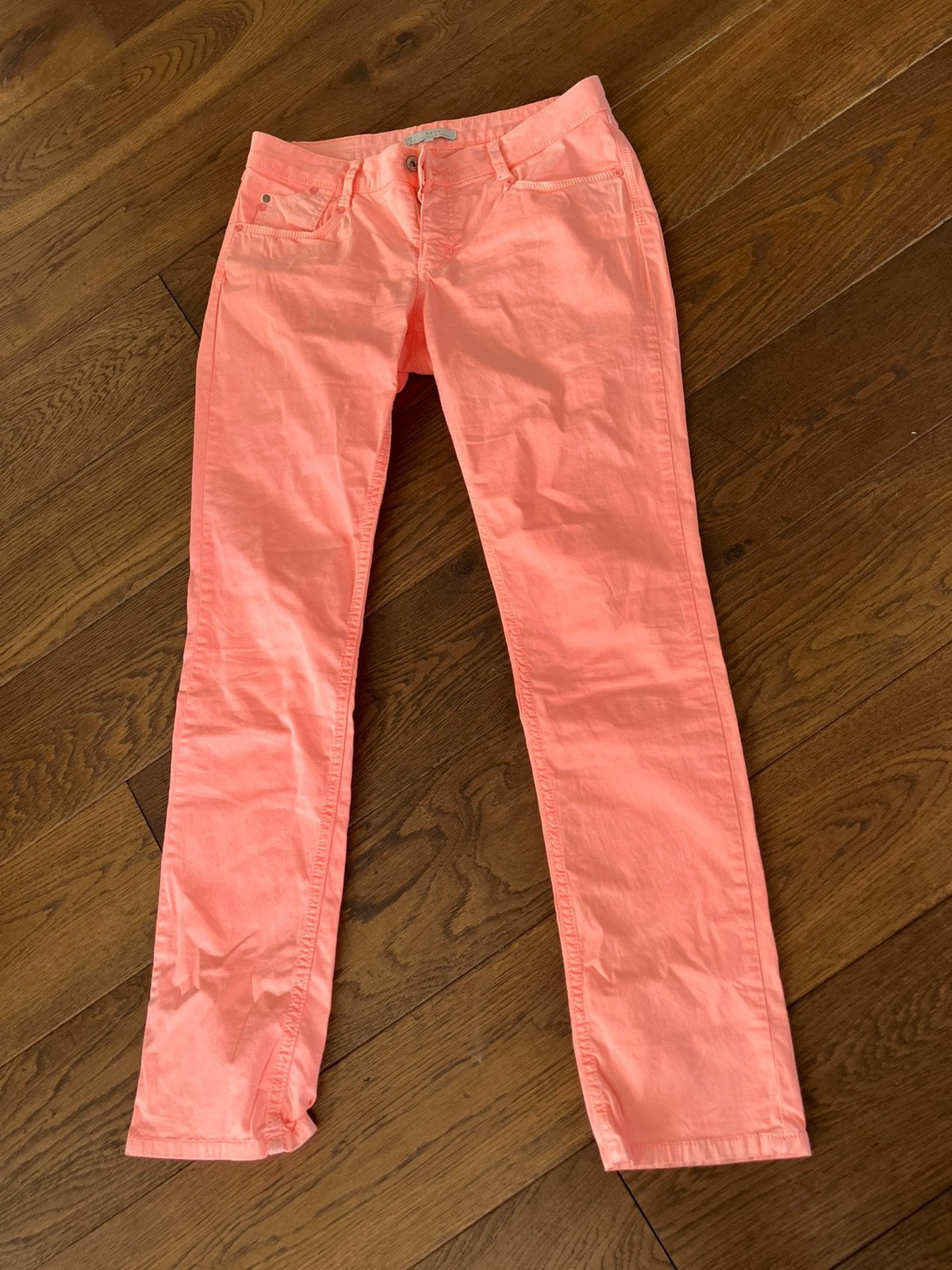 Vrolijke perzikroze broek van Yaya. Maat 40., Kleding | Dames, Maat 38/40 (M), Ophalen of Verzenden, Roze, Lang