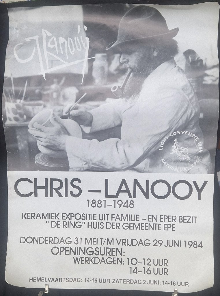 Oude poster CHRIS LANOOIJ LANOOY keramiek expositie te EPE, Ophalen of Verzenden