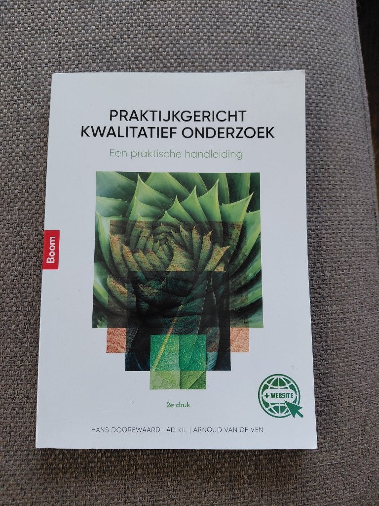 boek "praktijkgericht kwalitatief onderzoek, Zo goed als nieuw, Hans doorewaard, Alpha, HBO