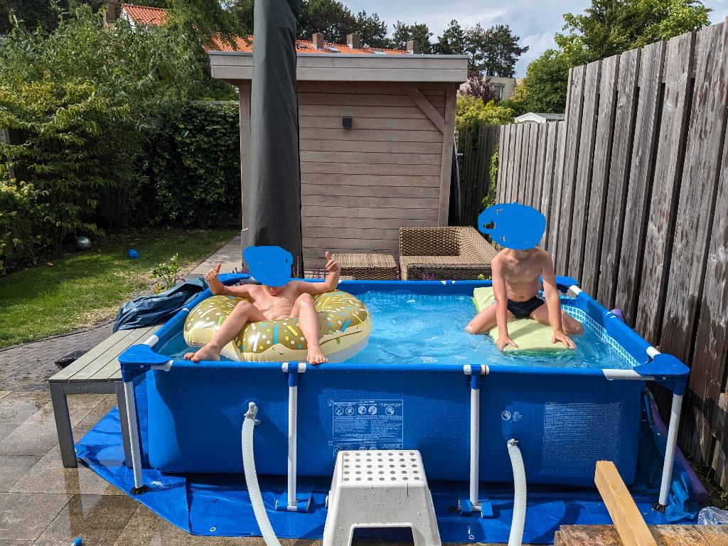 Intex zwembad 150 x 220 x 60 cm, Tuin en Terras, Zwembaden, Gebruikt, Opzetzwembad, Minder dan 80 cm, 200 tot 400 cm, Minder dan 200 cm