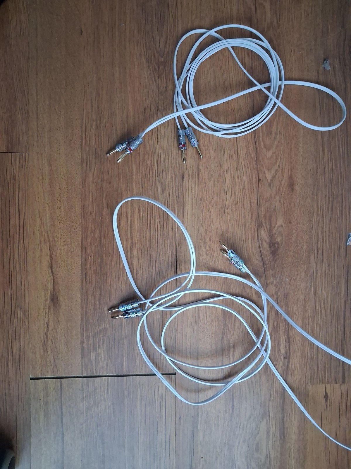 2x 4 meter luidsprekerkabel met bananen pluggen - Nieuw, Ophalen of Verzenden, Nieuw, 2 tot 5 meter, Luidsprekerkabel