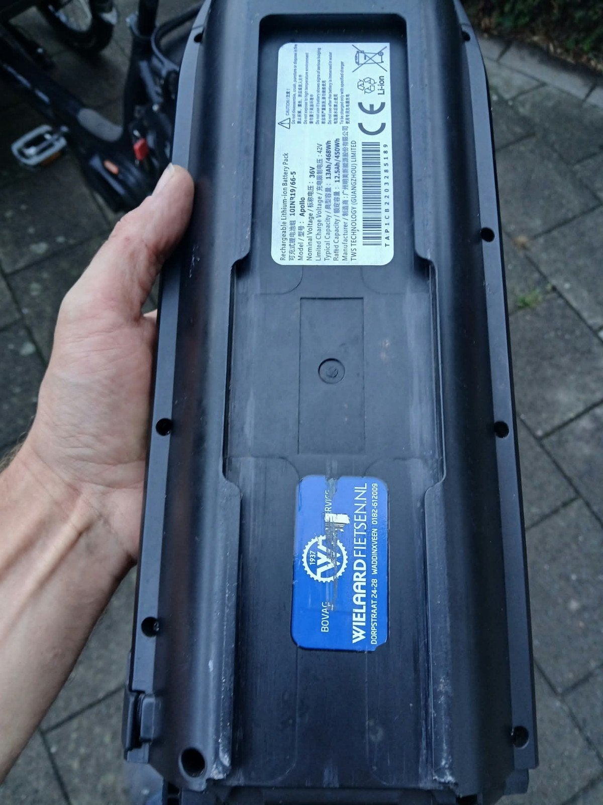 Apollo accu voor Vogue bakfiets canbus - 36V 12.5Ah/450Wh, Gebruikt