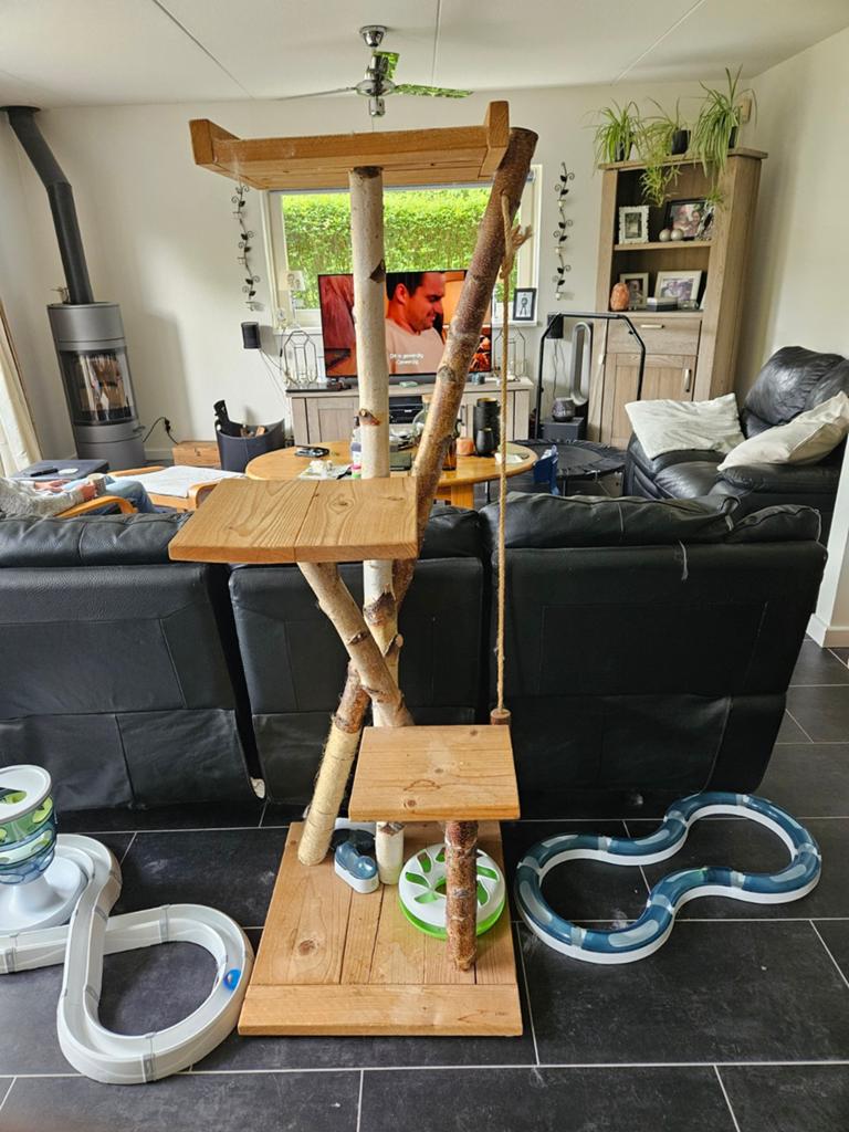 Krabpaal van Hout voor grote katten, Dieren en Toebehoren, Krabmeubelen, Ophalen, Gebruikt, Krabpaal