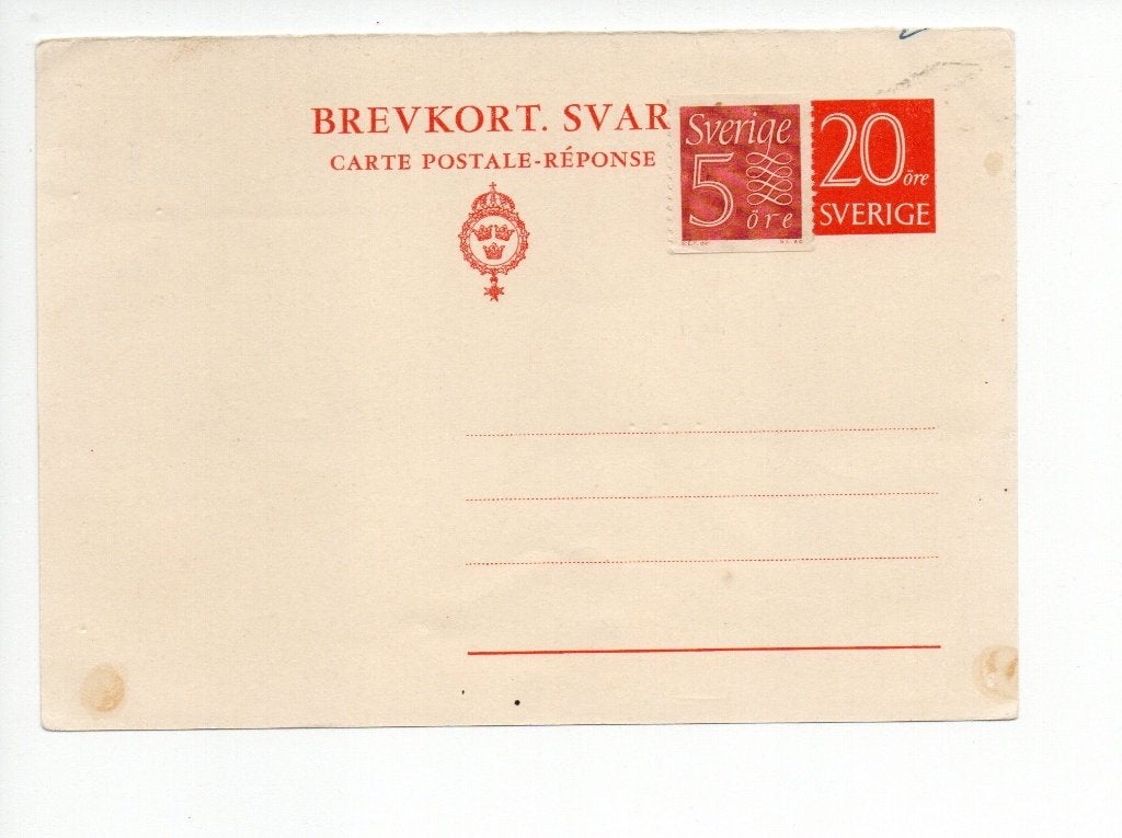 Postwaardestuk - Zweedse antwoordbriefkaart  **, Ophalen of Verzenden, Briefkaart