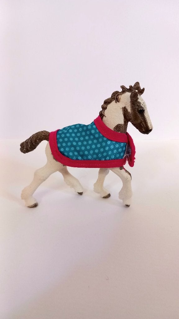 Schleich paardje veulen bruin wit gevlekt, Ophalen, Zo goed als nieuw, Jongen of Meisje