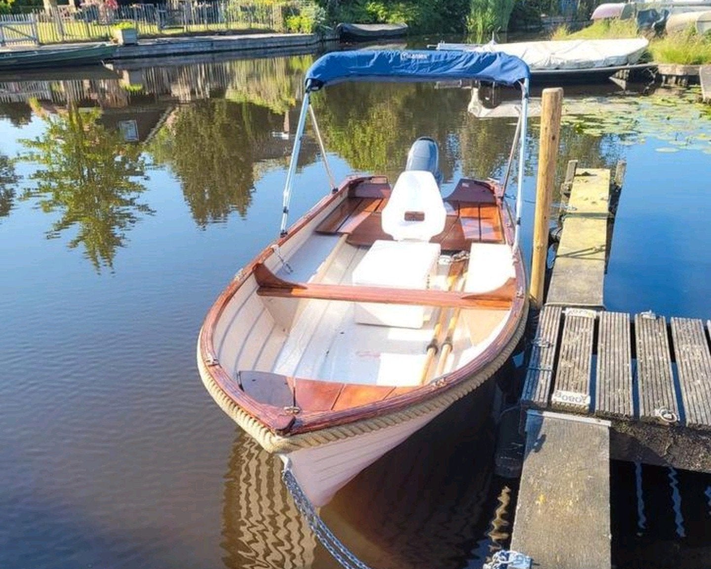 Leuke 6 persoon Noorse Sloep 4.5 meter incl Yamaha 4pk 4T, Watersport en Boten, Sloepen, Gebruikt, 4 m, Tot 1.00 meter, 45 cm