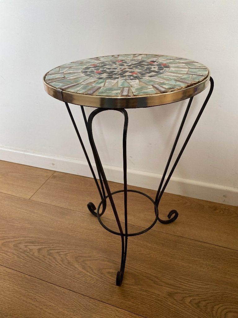 vintage mozaïek bijzettafeltje jaren 60, Ophalen of Verzenden, Huis en Inrichting