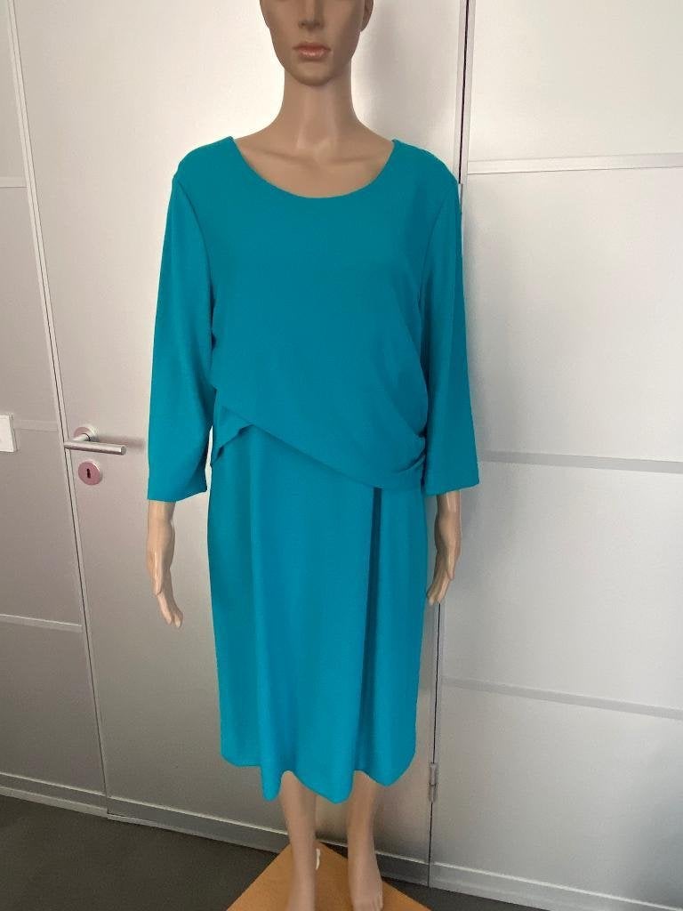 K79 Uta Raasch maat 44=L jurk blauw turquoise, Uta Raasch, Blauw, Maat 42/44 (L), Ophalen of Verzenden