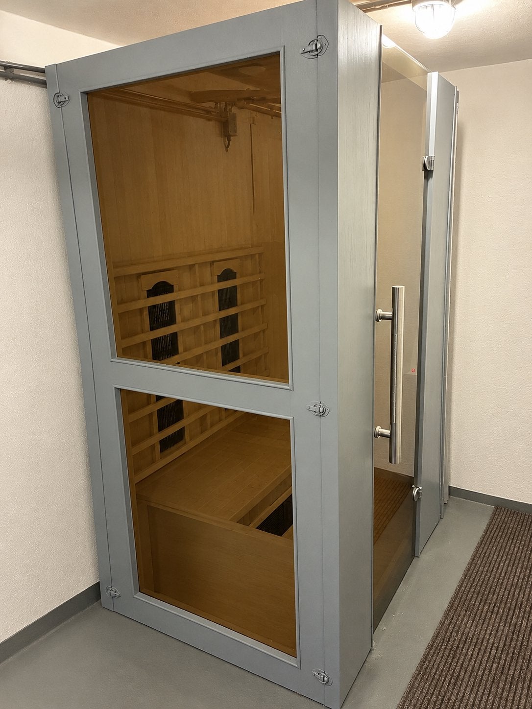 Zo goed als nieuwe Fonteyn Infraroodsauna (200x120x100cm), Ophalen, Zo goed als nieuw, Infrarood, Complete sauna