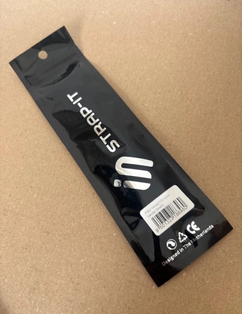 Strap-it horlogebandje voor fitbit versa 2, Ophalen of Verzenden, Nieuw, Zwart, Android
