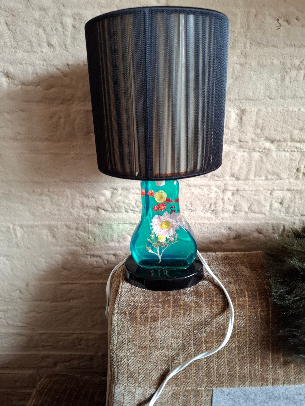 Retro Resin Bloem voet 13 cm hoog kap 13 cm, Ophalen of Verzenden