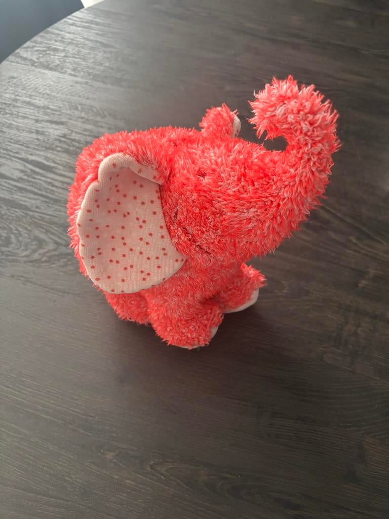 Roze olifant knuffel met muziek, Ophalen, Met geluid, Zo goed als nieuw, Roze