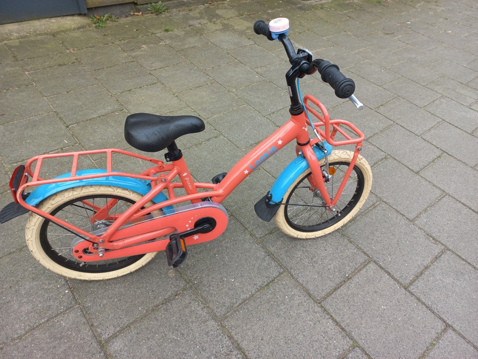 Loekie Prinses kinderfiets 16 inch met voordrager, Ophalen, Terugtraprem, Loekie, 16 tot 20 inch