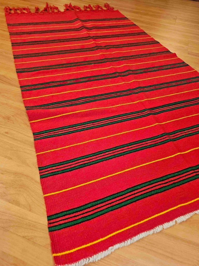 Vintage rode kelim 126/72 cm, 100 tot 150 cm, Etten-Leur, DJT@dejuistetoon.eu, Groen