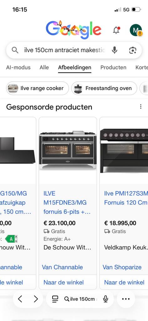Boretti Ilve 150cm Fornuis | 7 Pits + Frytop - 2 ovens, Witgoed en Apparatuur, Ophalen of Verzenden, Zo goed als nieuw, Gas, Vrijstaand
